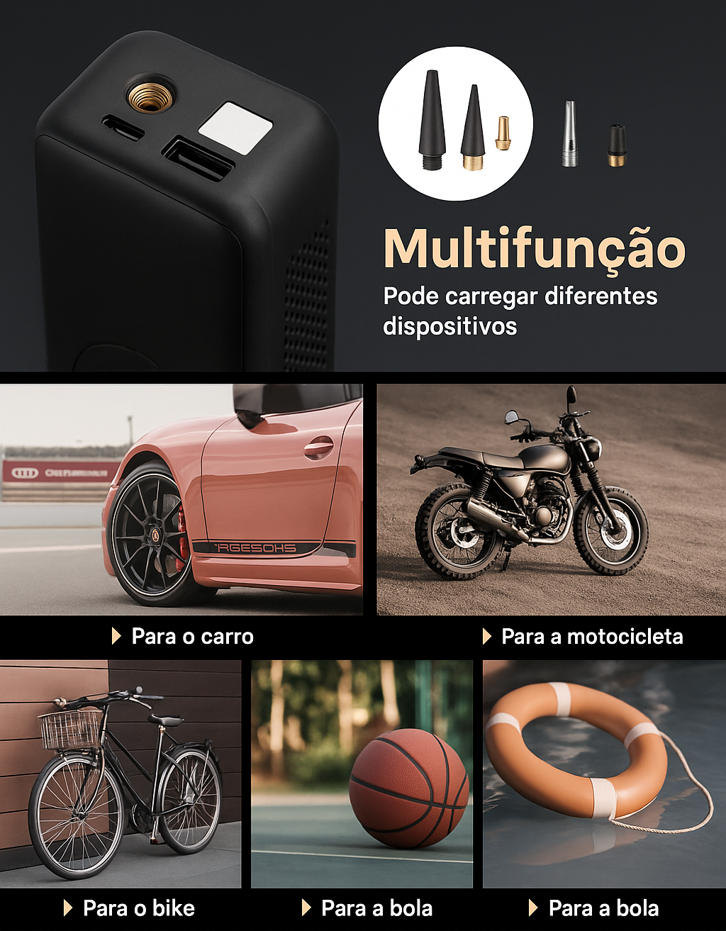 Bomba de Ar Recarregável CARSUN