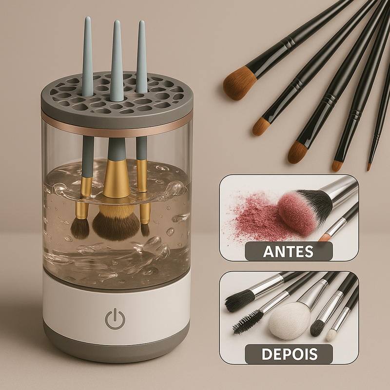 Limpador Automático de Pincéis de Maquilhagem